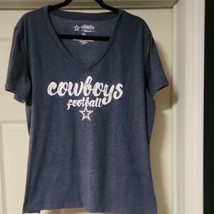 NFL Dallas Cowboys Women's Gray V-Neck Tee